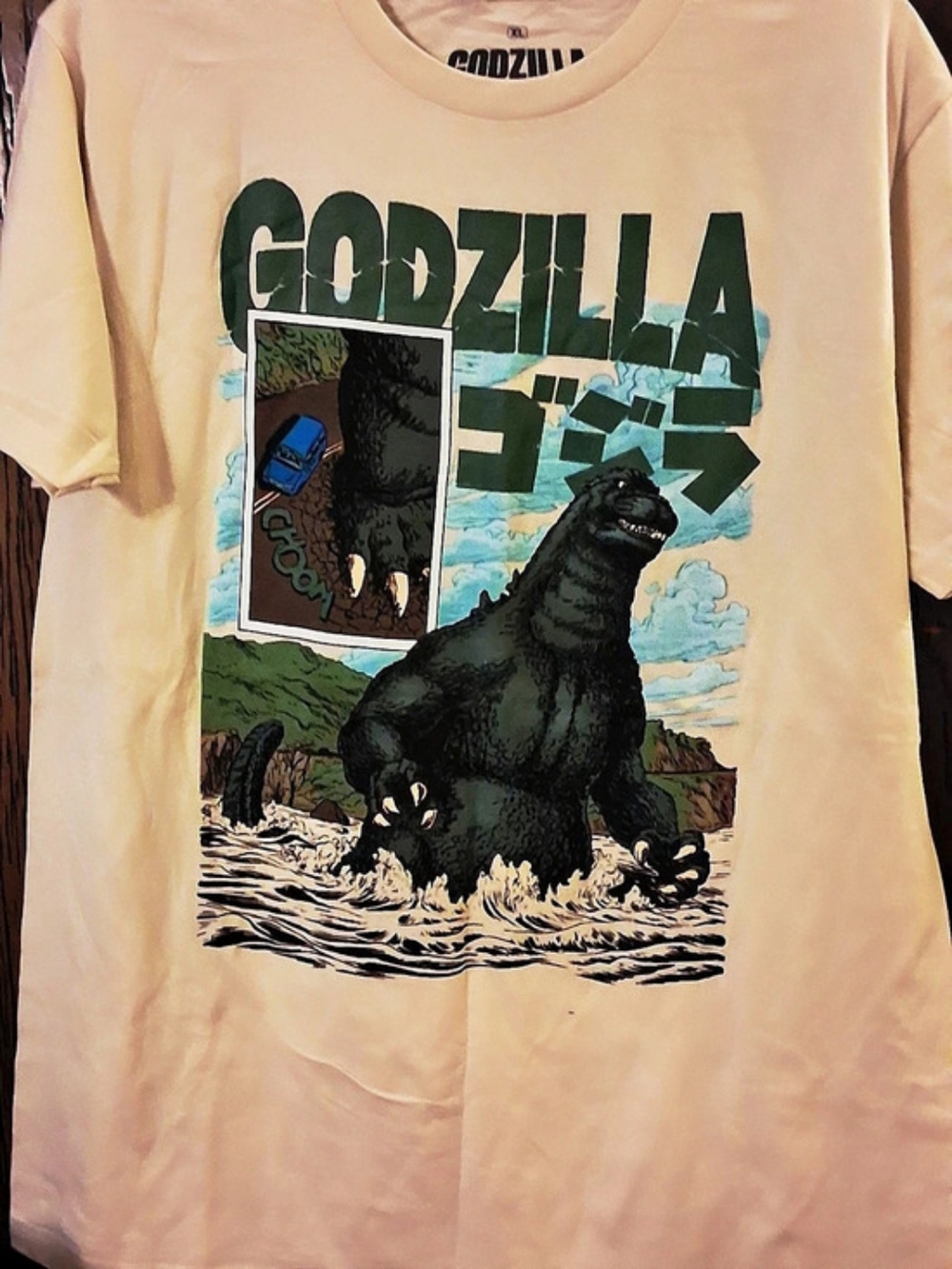 Godzilla graphic tee Graphic Short Sleeve Tee in Cream